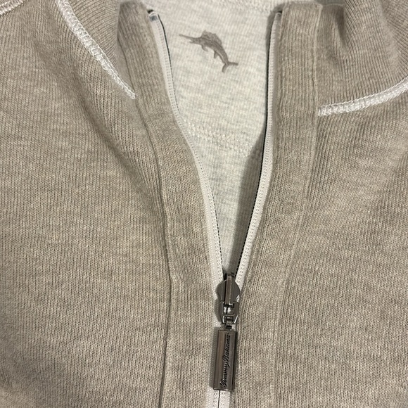Tommy Bahama Beige Reversible Half Zip - Picture 4 of 6